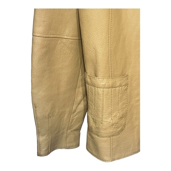 Metrostyle Genuine Leather Blazer Yellow Plus-Size Single-Breasted Jacket 20T - Picture 7 of 7